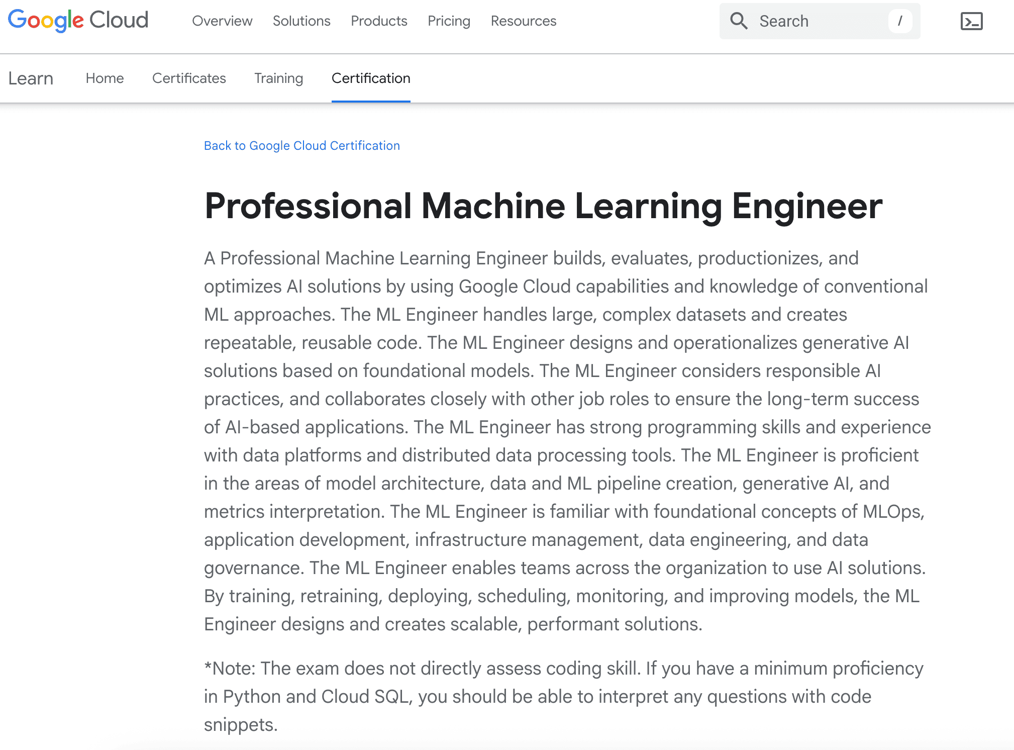 Professional Machine Learning Engineer